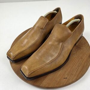 Oliver Sweeney Dagher Shoes Mens 10 Slip On Square Toe Leather Loafers Italy